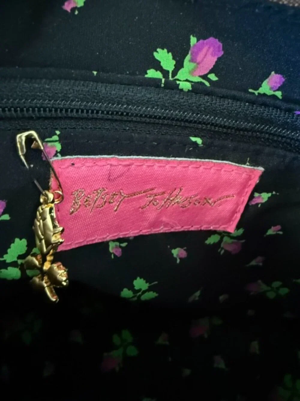 Vintage Betsey Johnson Y2K Genuine Leather Studded Cargo Pocket Shoulder soho
